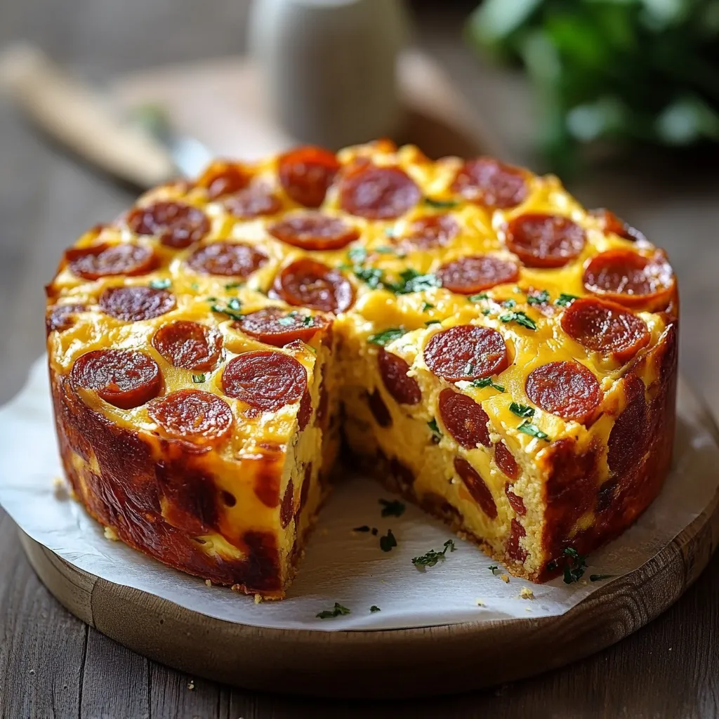 Photo d'un cake au chorizo doré, moelleux et découpé en tranches, parfait pour un apéritif ou un repas léger.