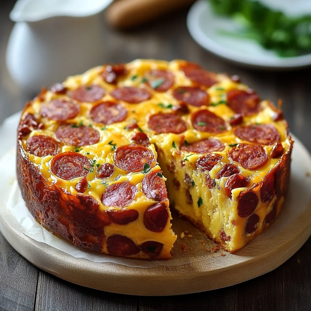 Photo d'un cake au chorizo doré, moelleux et découpé en tranches, parfait pour un apéritif ou un repas léger.