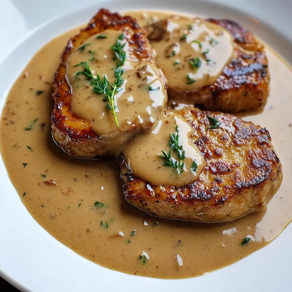 Escalopes de bœuf dorées avec sauce crémeuse au Reblochon, servies dans une assiette avec pommes de terre sautées.