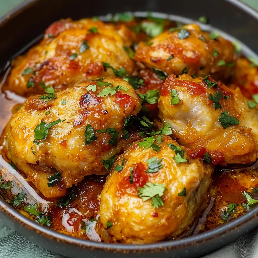 Poulet Coco Réunionnais servi avec du riz blanc, garni de coriandre fraîche dans une assiette.