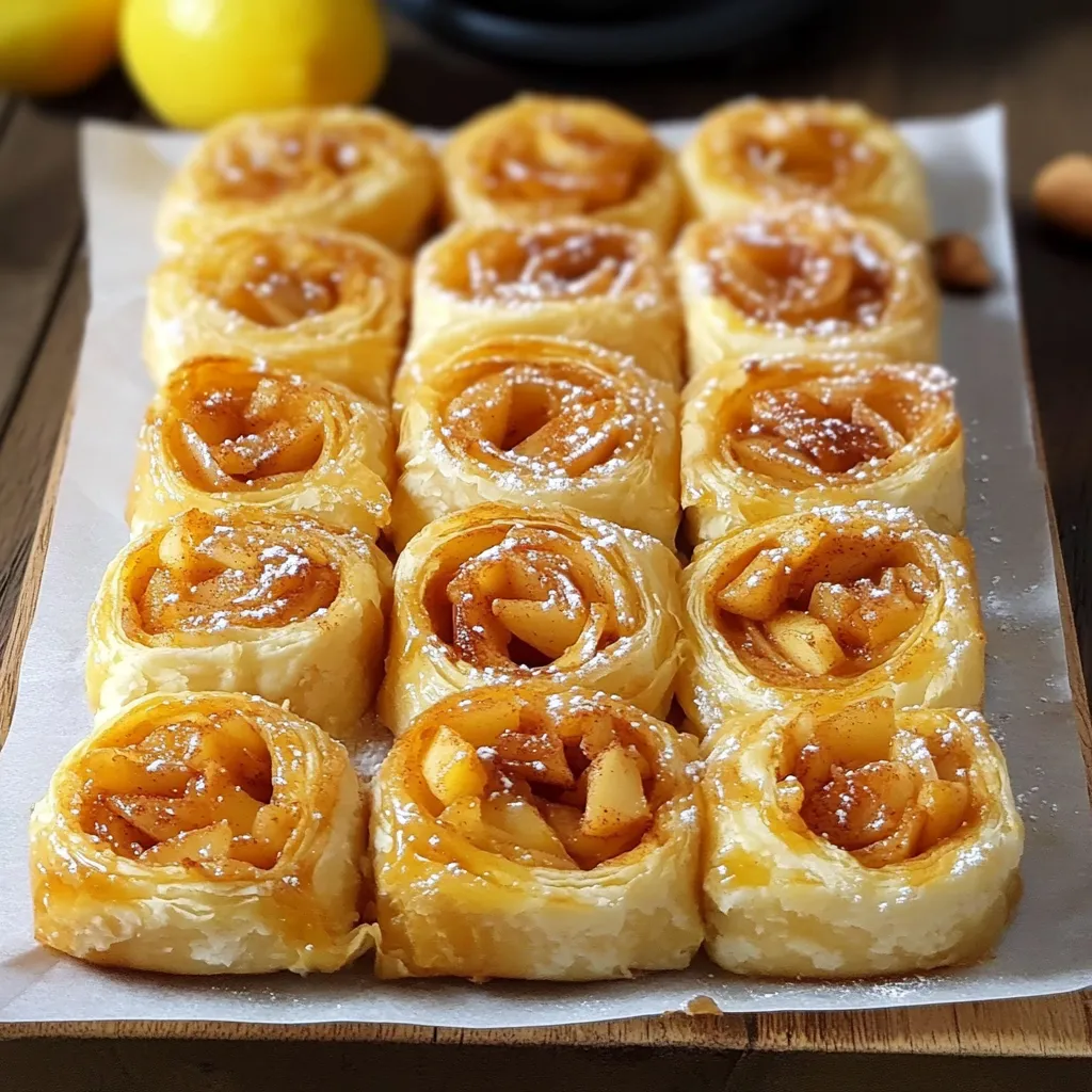 Roulés feuilletés aux pommes dorés sortant du fou