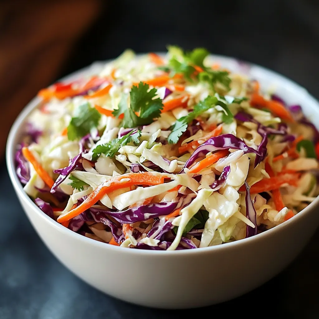 Salade de chou à l’asiatique servie dans un bol, garnie de graines de sésame et de cacahuètes concassées, accompagnée de baguettes en bois.