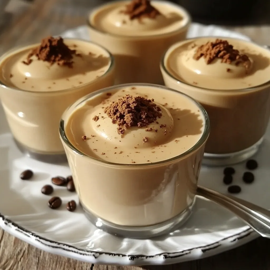 Crème au café maison servie dans un ramequin avec une texture onctueuse et une légère mousse sur le dessus.