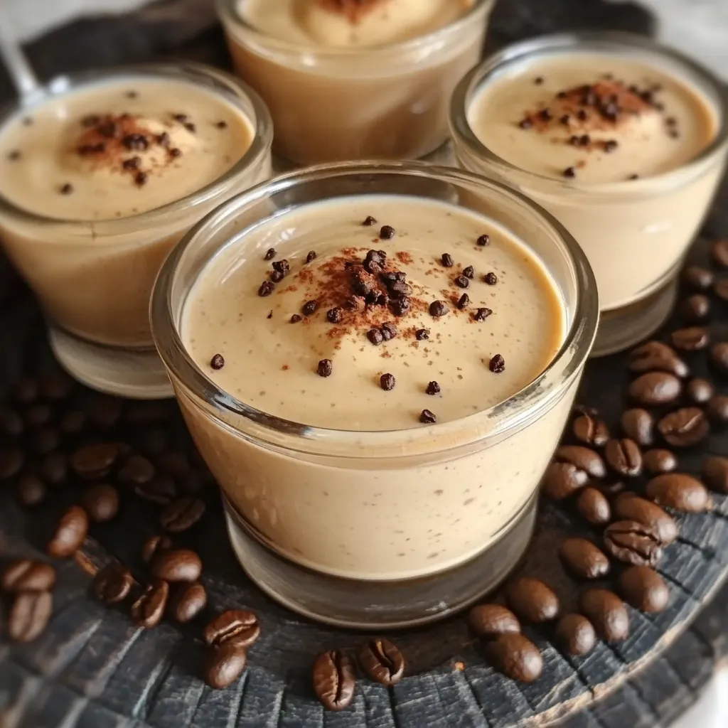 Crème au café maison servie dans un ramequin avec une texture onctueuse et une légère mousse sur le dessus.