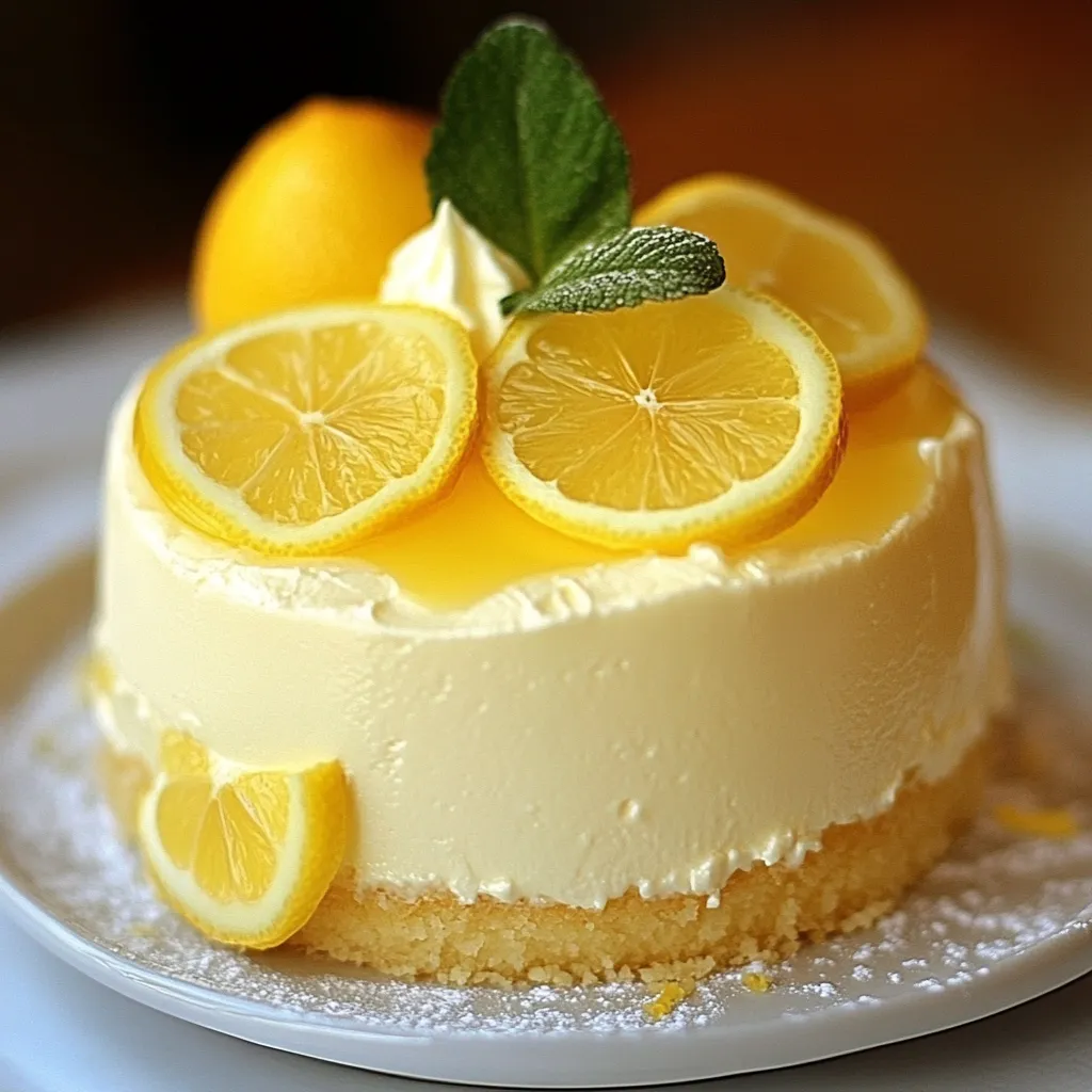 Fondant citron mascarpone moelleux, doré, servi sur une assiette avec une touche de sucre glace.