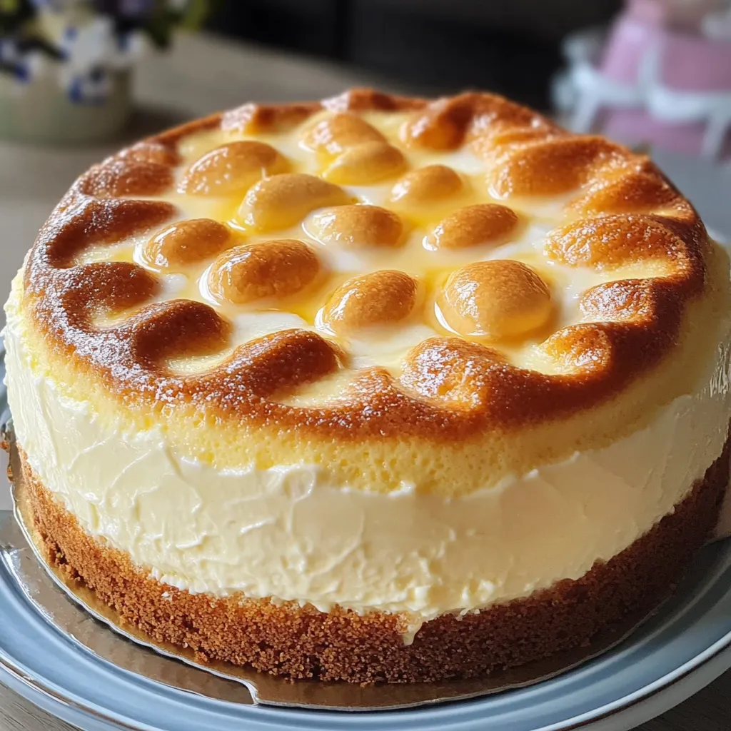 Gâteau crémeux aux 3 yaourts et 2 œufs, doré et moelleux, prêt à être dégusté