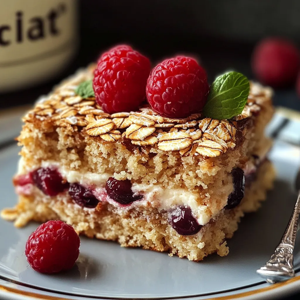 Gâteau diététique aux flocons d’avoine, moelleux et riche en fibres, parfait pour une collation saine et équilibrée.