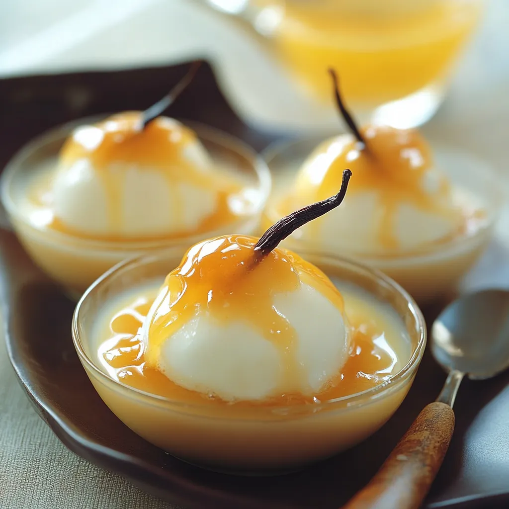 Île Flottante Vanillée servie dans un ramequin, nappée d’un caramel doré sur une crème anglaise onctueuse.