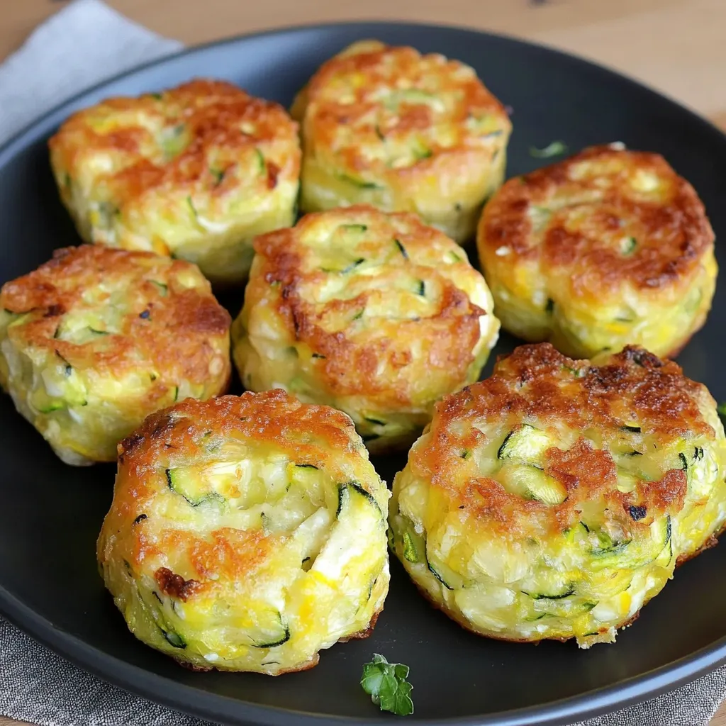 Moelleux au chèvre et à la courgette doré à la sortie du four, avec une texture fondante et des morceaux de fromage fondus.