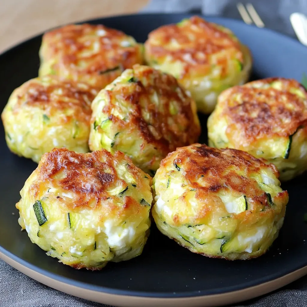 Moelleux au chèvre et à la courgette doré à la sortie du four, avec une texture fondante et des morceaux de fromage fondus.