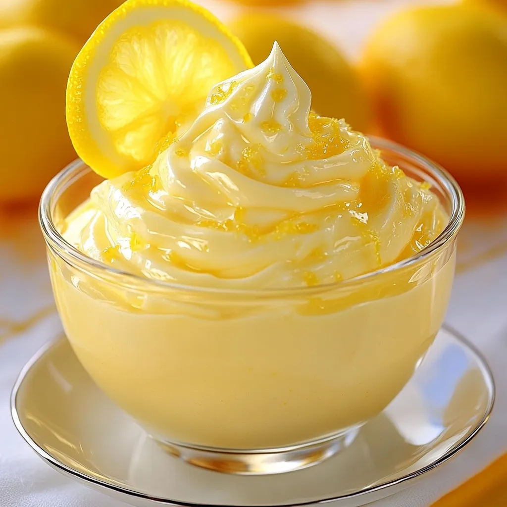 Verrines de mousse au citron légère et onctueuse, garnies de zestes de citron frais.