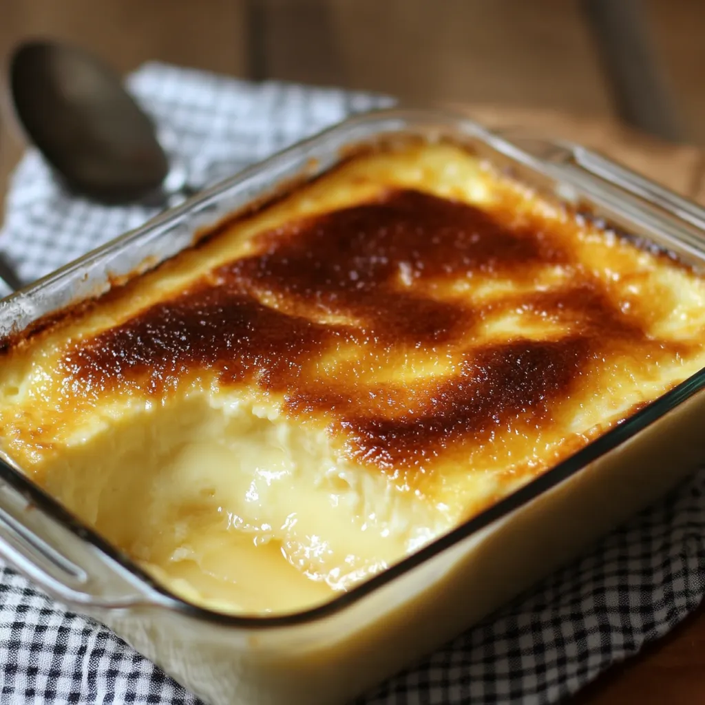 Œufs au lait maison, dessert crémeux et doré cuit au bain-marie dans des ramequins individuels, servi frais et parfumé à la vanille.