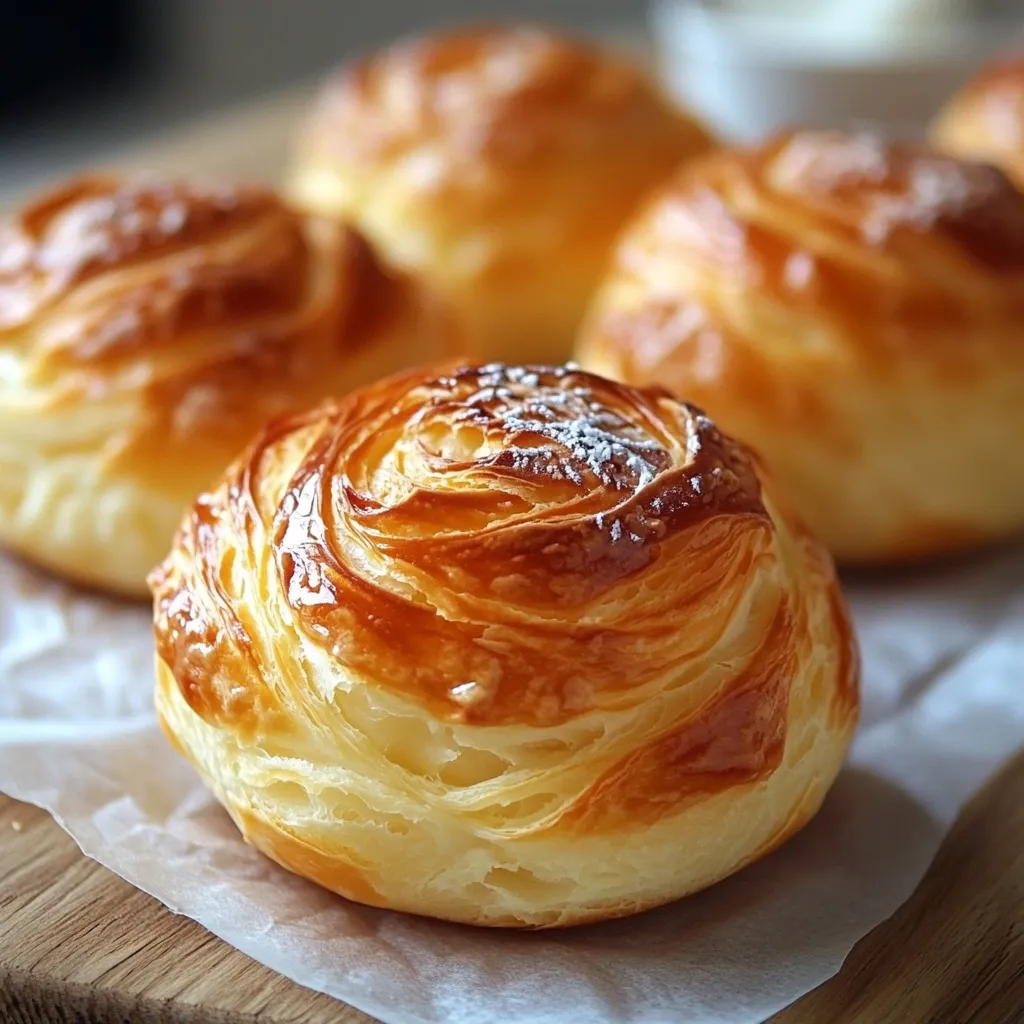 Brioches au yaourt dorées et moelleuses, disposées sur une assiette avec une texture légère et aérée, idéales pour le petit-déjeuner.