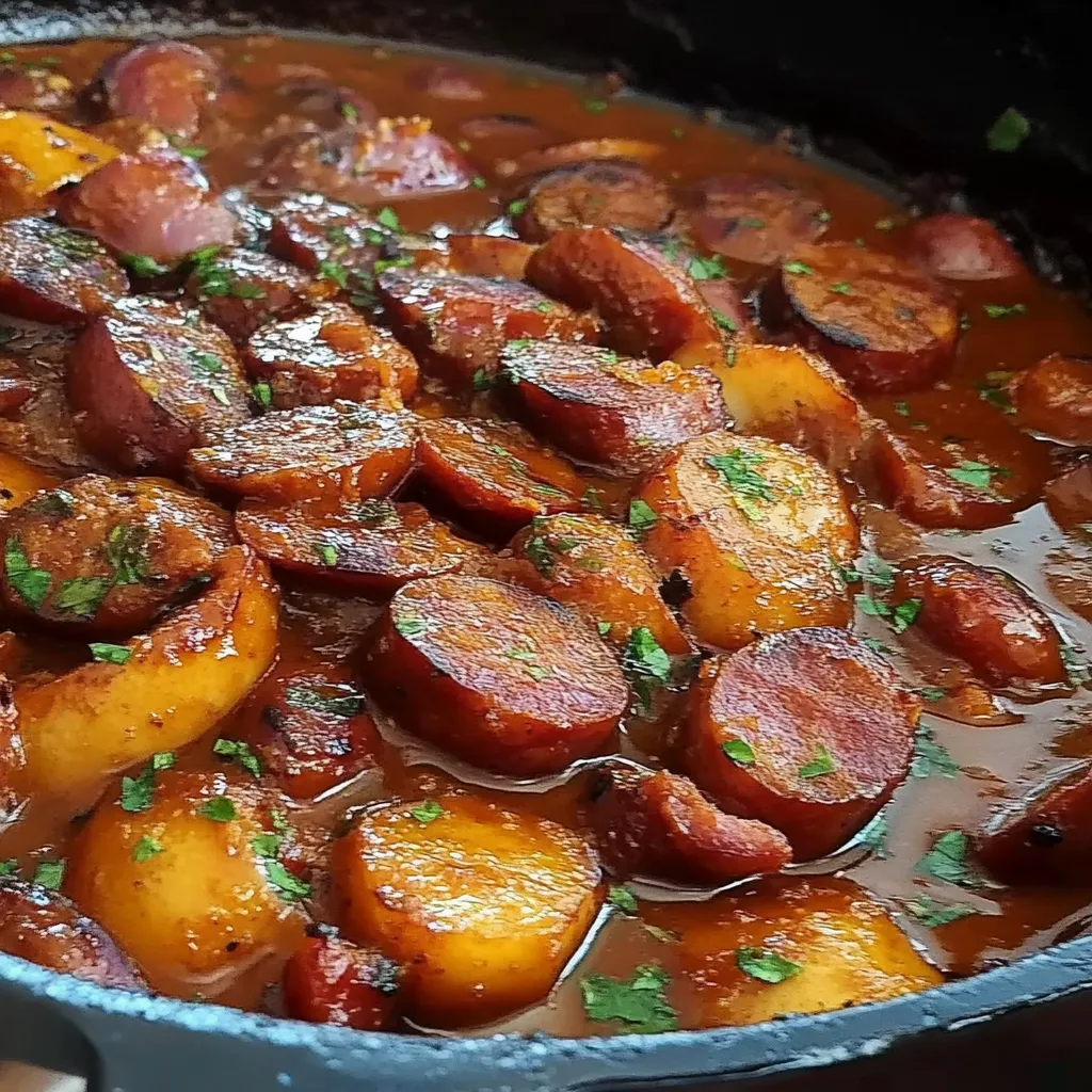 Rougail saucisses réunionnais servi dans une assiette, accompagné de riz blanc et d’un rougail tomate en condiment.