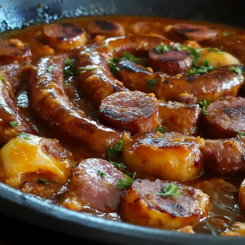 Rougail saucisses réunionnais servi dans une assiette, accompagné de riz blanc et d’un rougail tomate en condiment.