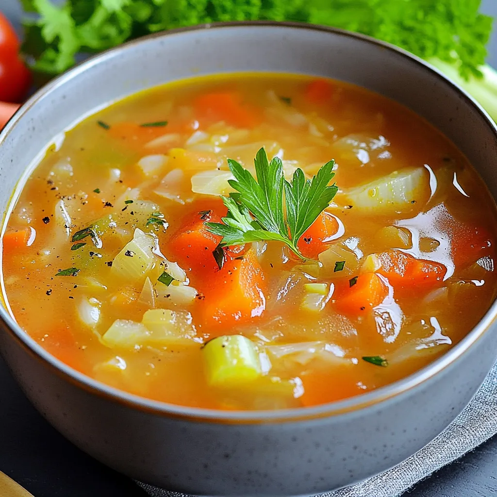 "Bol de soupe brûle-graisses aux légumes, servie chaude avec des herbes fraîches" "Préparation des légumes pour une soupe minceur et détox" "Soupe brûle-graisses onctueuse dans une assiette en céramique"