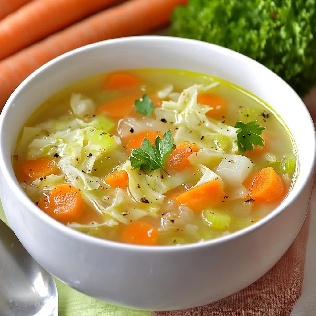 Soupe légère brûle-graisse servie dans un bol, garnie de persil frais.