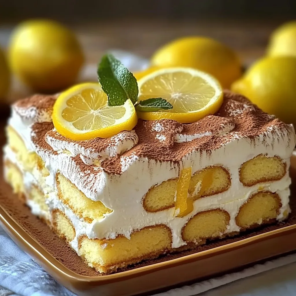 Tiramisu au citron crémeux, présenté en verrine avec zestes de citron frais sur le dessus