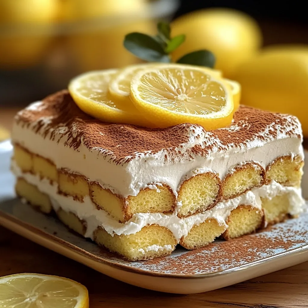 Tiramisu au citron crémeux, présenté en verrine avec zestes de citron frais sur le dessus