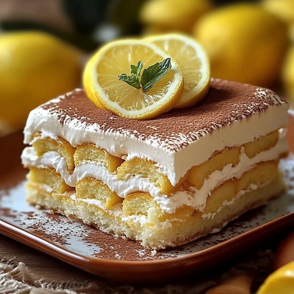 Tiramisu au citron crémeux, présenté en verrine avec zestes de citron frais sur le dessus