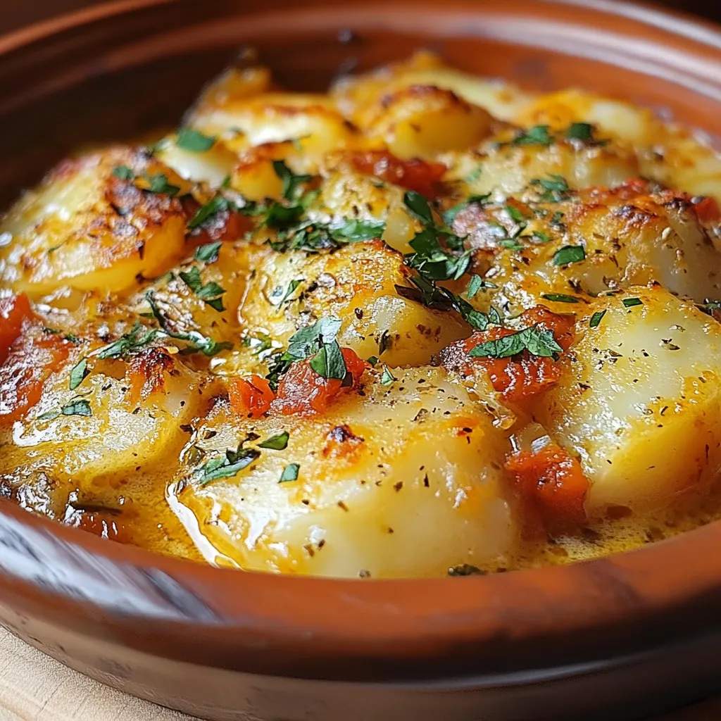 Gratin de Bacalhau à la Portugaise doré au four avec pommes de terre et oignons