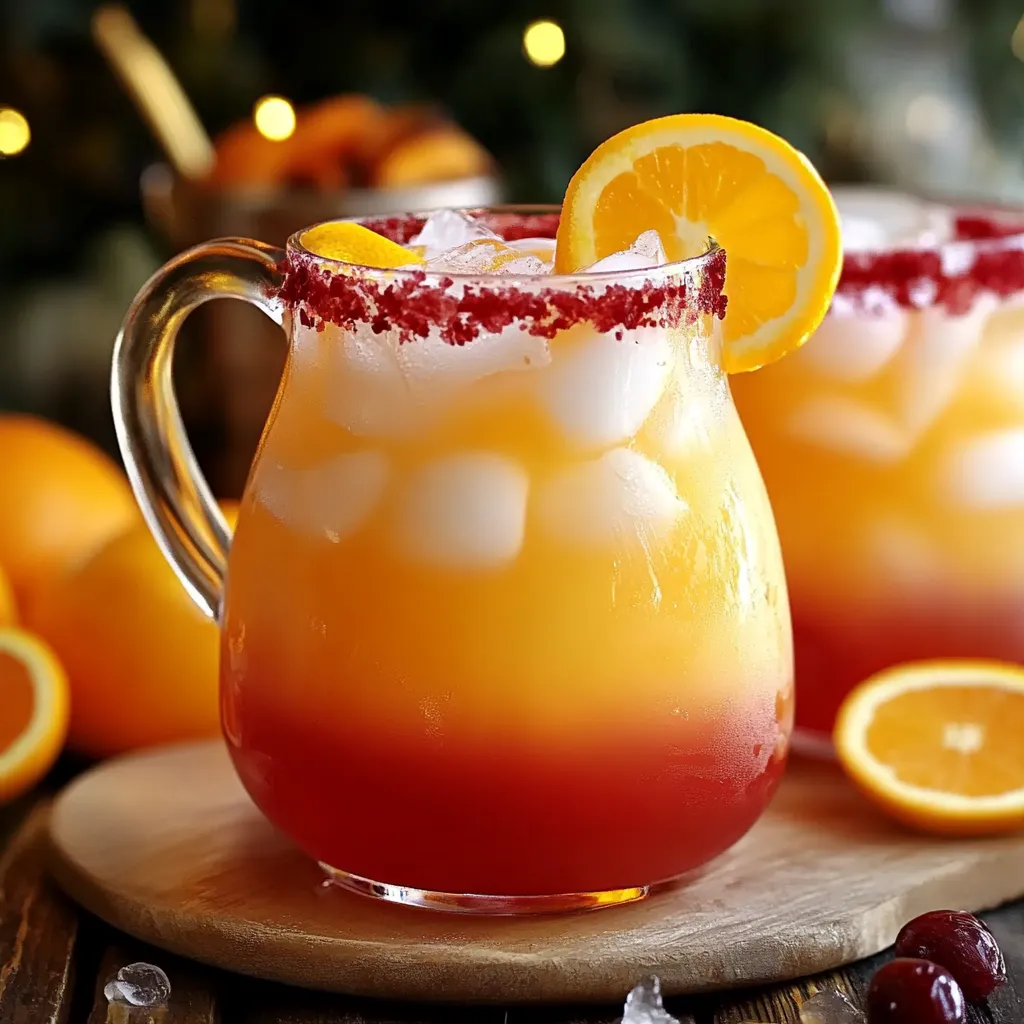 Cocktail festif aux fruits sans alcool servi dans un verre décoré avec une tranche d’orange