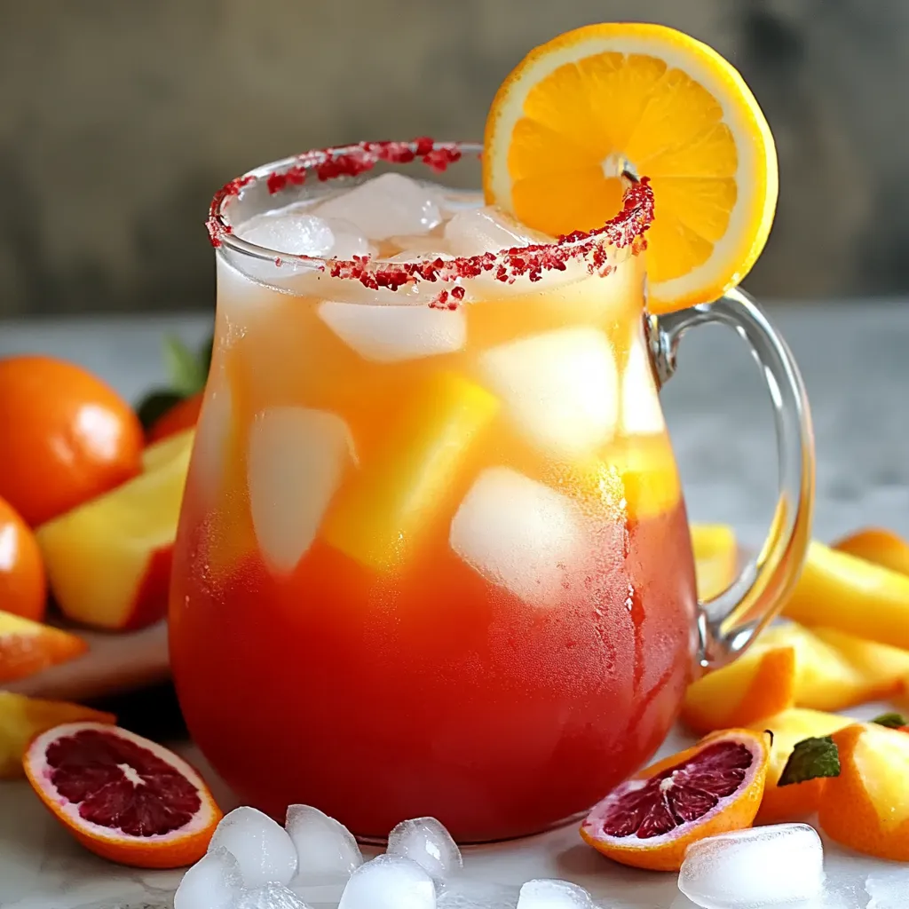 Cocktail festif aux fruits sans alcool servi dans un verre décoré avec une tranche d’orange