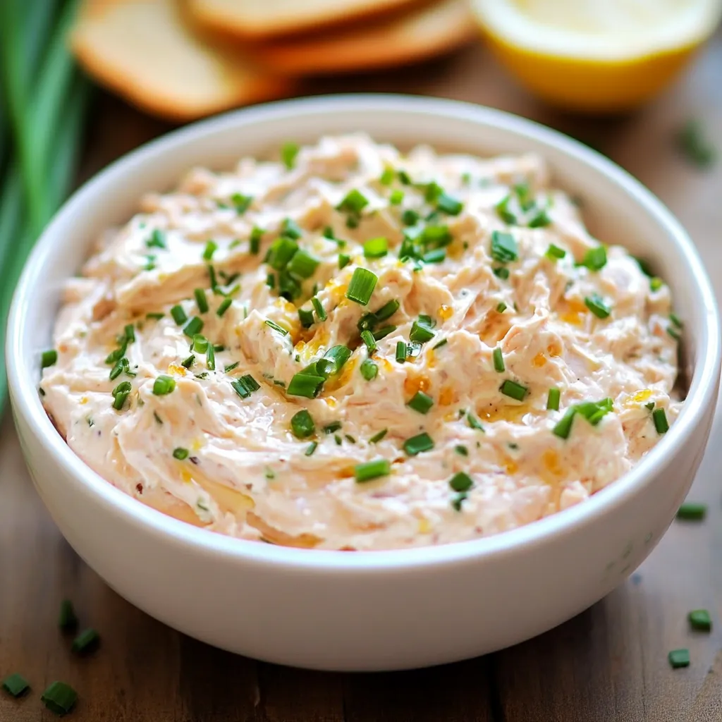 Crème fraîche au thon servie en verrine avec herbes fraîches et toasts grillés
