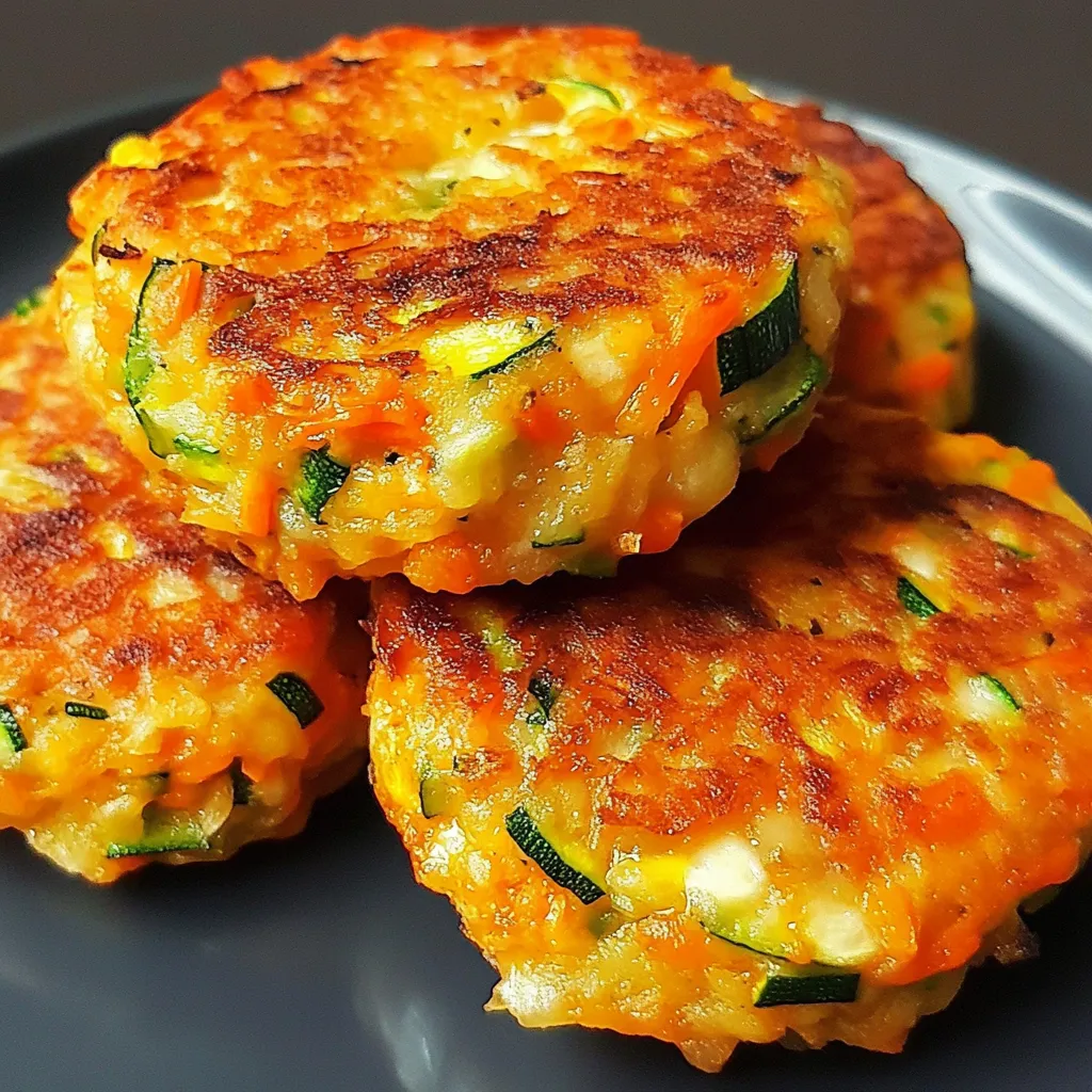 Galettes de courgettes dorées à la poêle, servies avec une salade verte