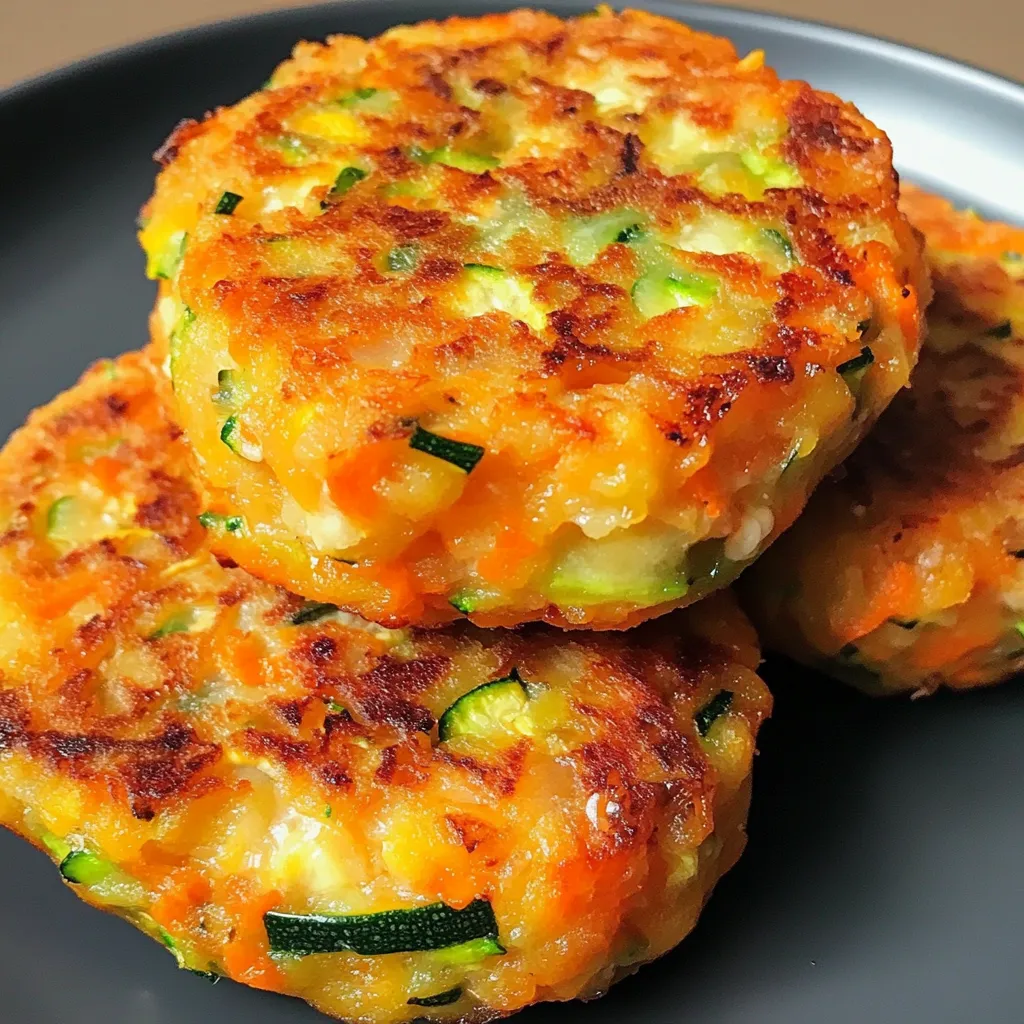 Galettes de courgettes dorées à la poêle, servies avec une salade verte