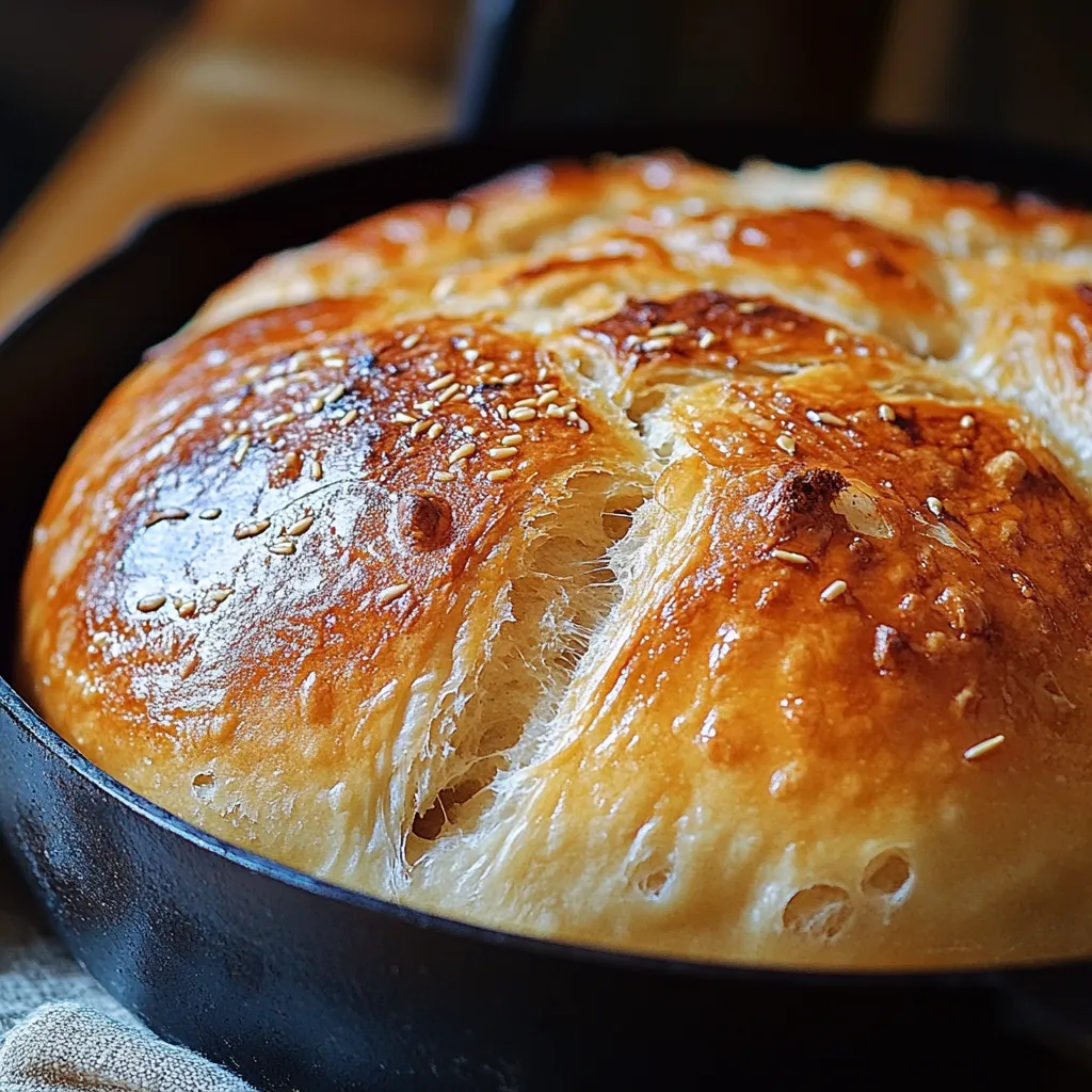 Pain à la poêle doré, croustillant à l'extérieur et moelleux à l'intérieur, servi chaud sur une assiette.