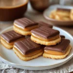 Biscuits façon Twix au caramel nappés de chocolat fondant sur une grille de refroidissement.