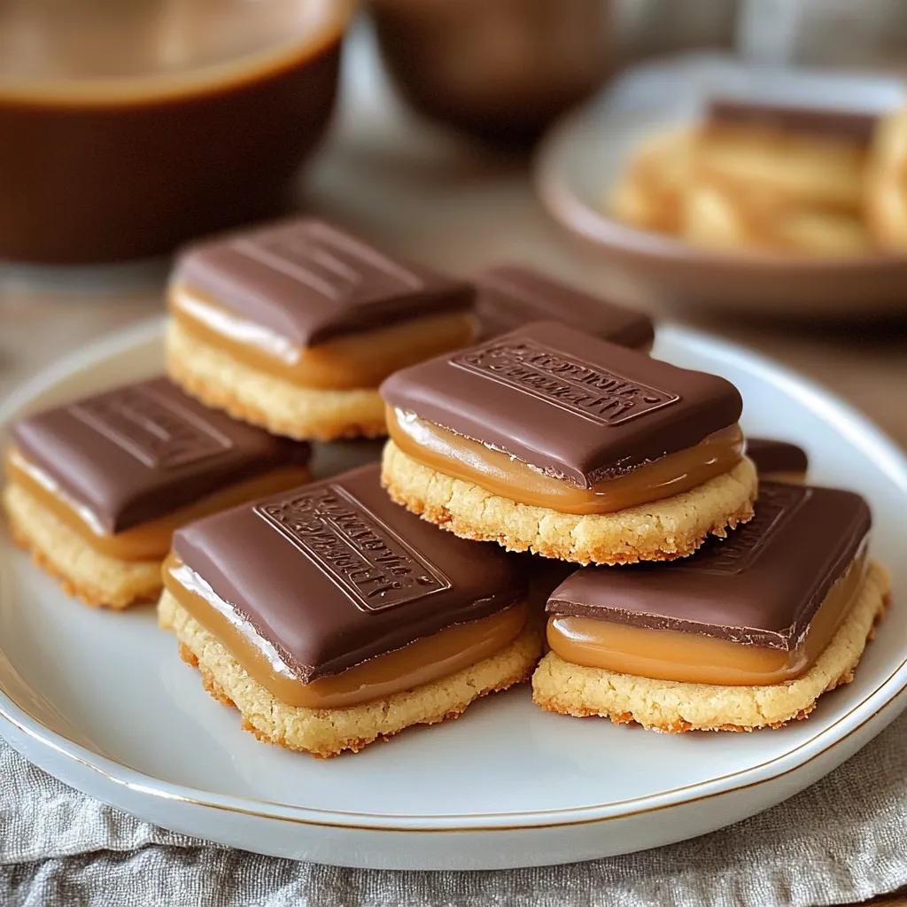 Biscuits façon Twix au caramel nappés de chocolat fondant sur une grille de refroidissement.