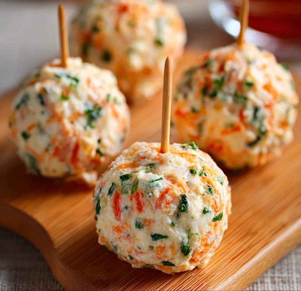 Boulettes apéritives au surimi et fromage frais servies froides sur un plateau avec piques.