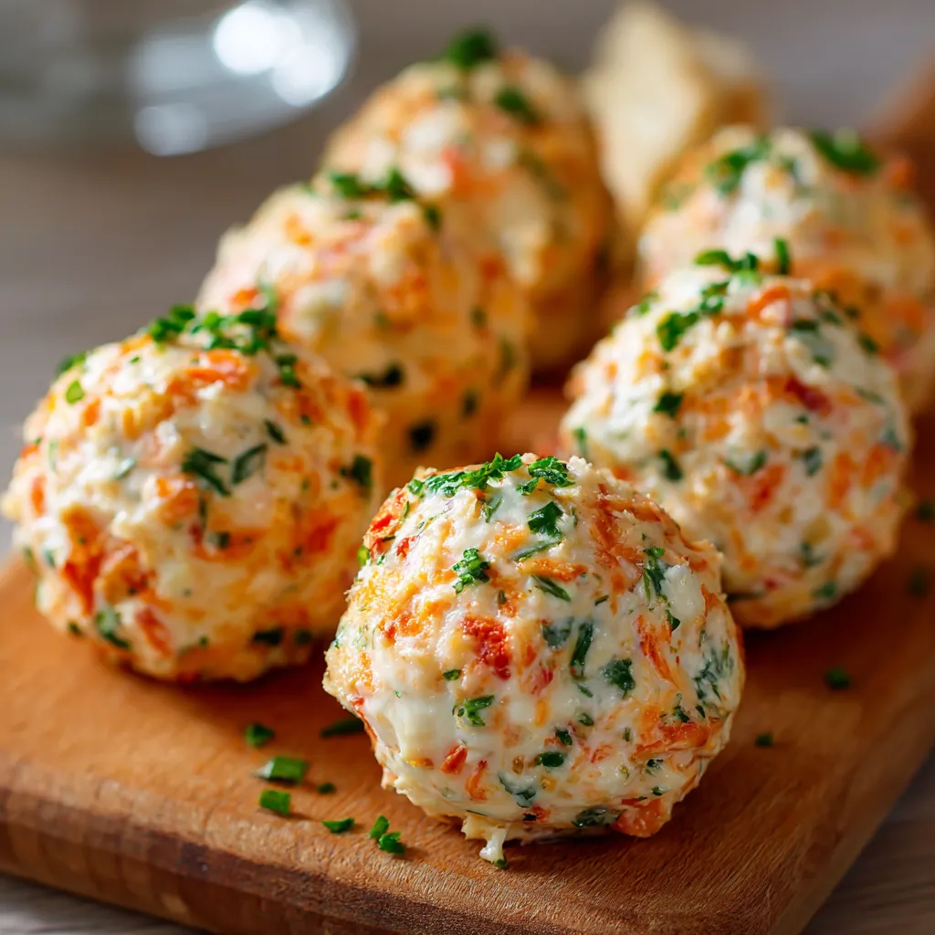 Boulettes apéritives au surimi et fromage frais servies froides sur un plateau avec piques.