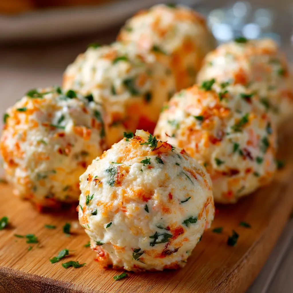 Boulettes apéritives au surimi et fromage frais servies froides sur un plateau avec piques.