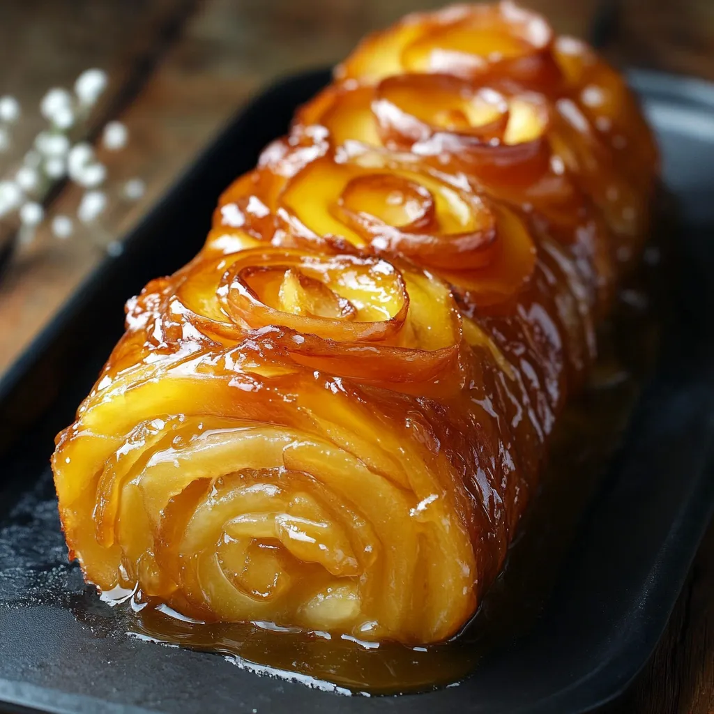 Bûche façon Tatin aux pommes caramélisées