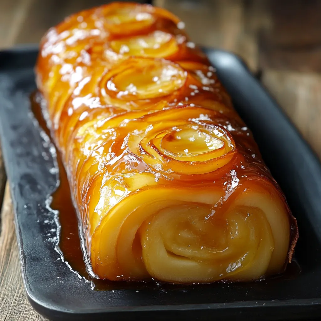 Bûche façon Tatin aux pommes caramélisées