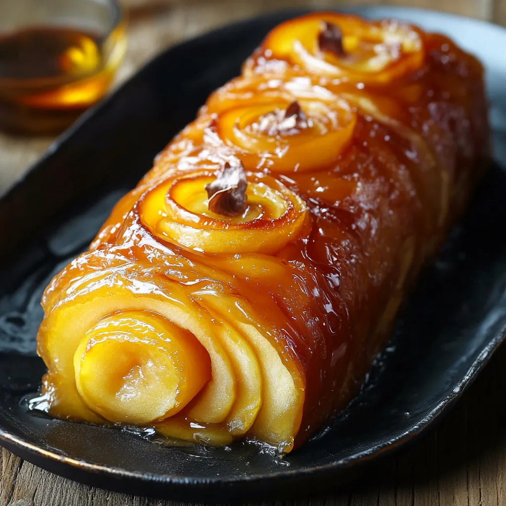 Bûche façon Tatin aux pommes caramélisées