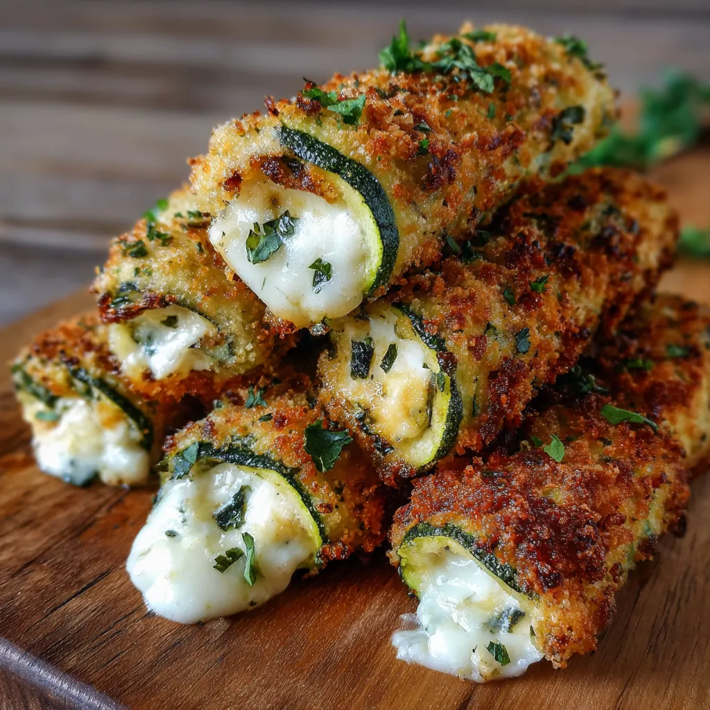 Cigares croustillants aux courgettes avec feta et mozzarella dorés au four