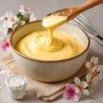 Crème diplomatique italienne maison dans un bol, prête à garnir un gâteau