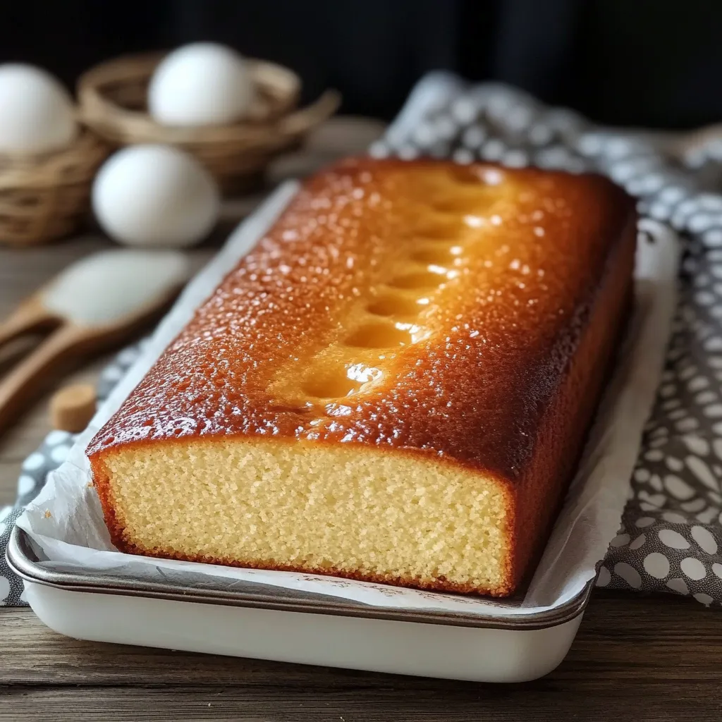 Gâteau moelleux doré fait maison avec un seul œuf