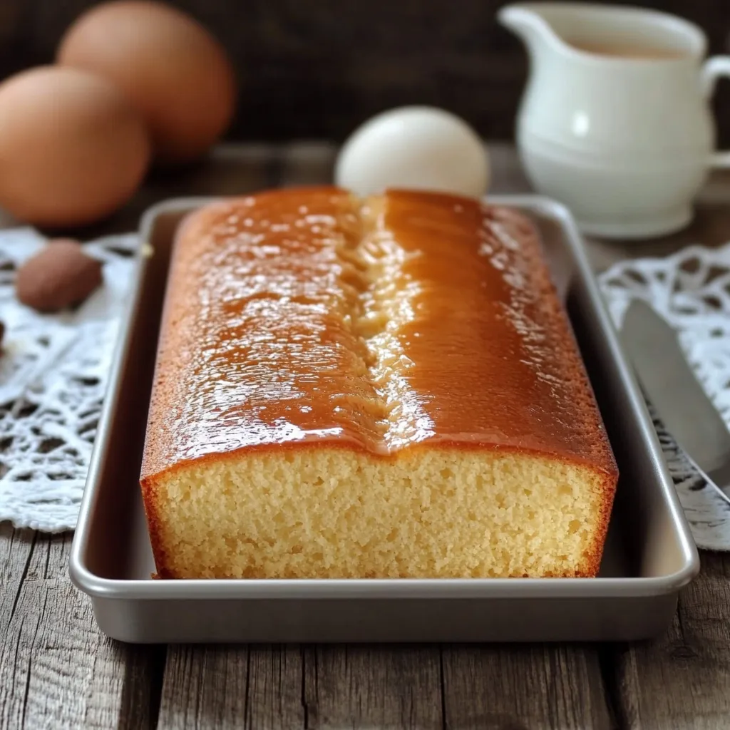 Gâteau moelleux doré fait maison avec un seul œuf