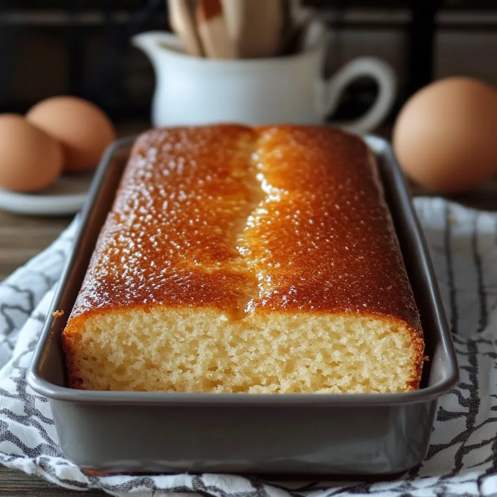 Gâteau moelleux doré fait maison avec un seul œuf