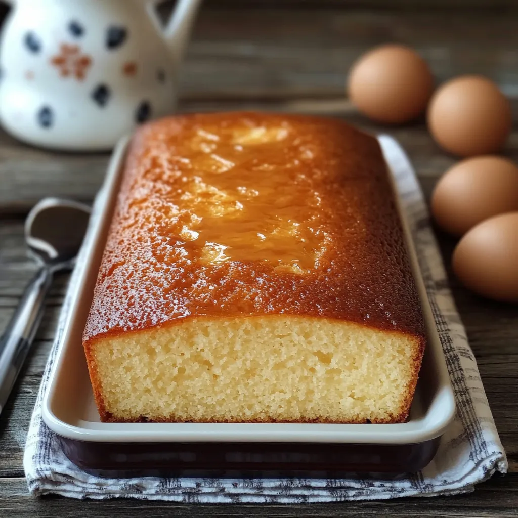 Gâteau moelleux doré fait maison avec un seul œuf