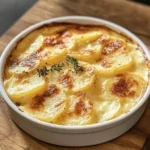Gratin dauphinois crémeux doré au four avec pommes de terre fondantes en tranches fines