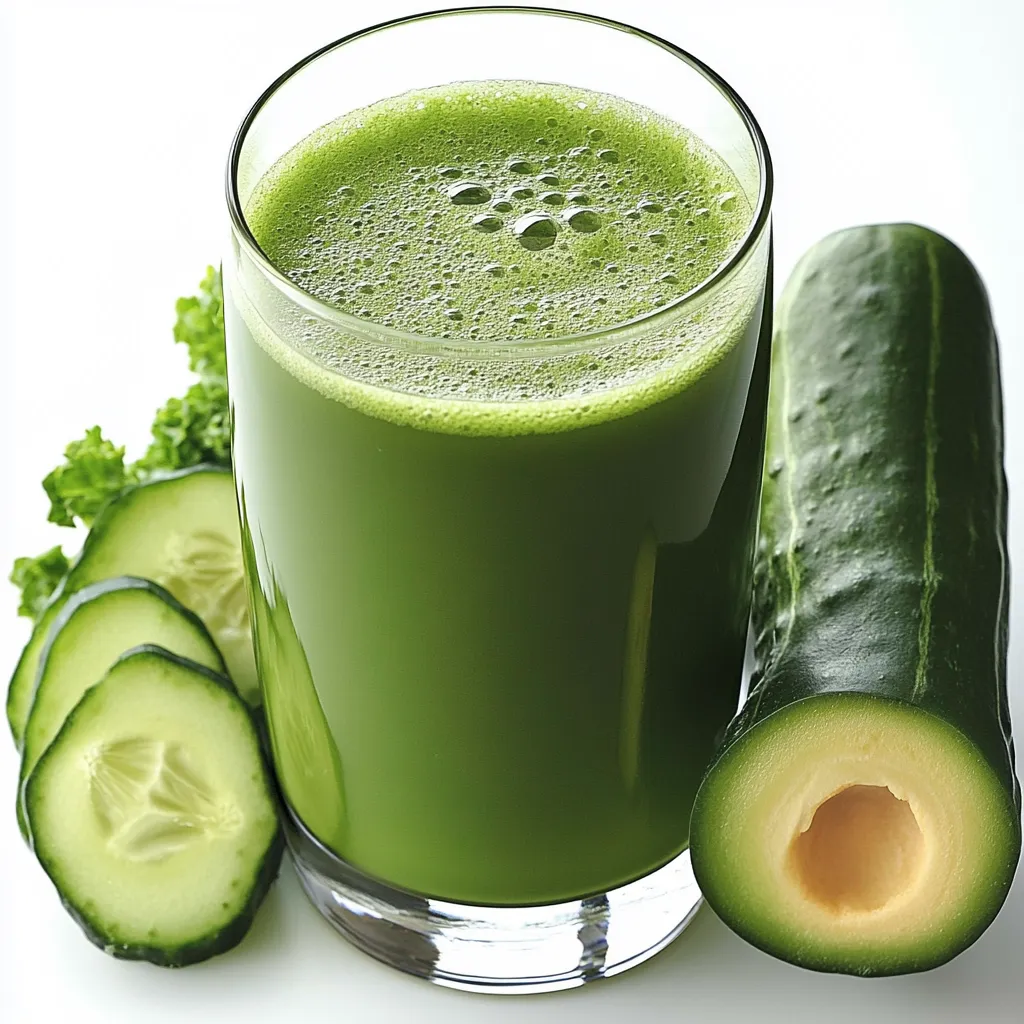 Verre de jus vert détox maison avec concombre, pommes et céleri