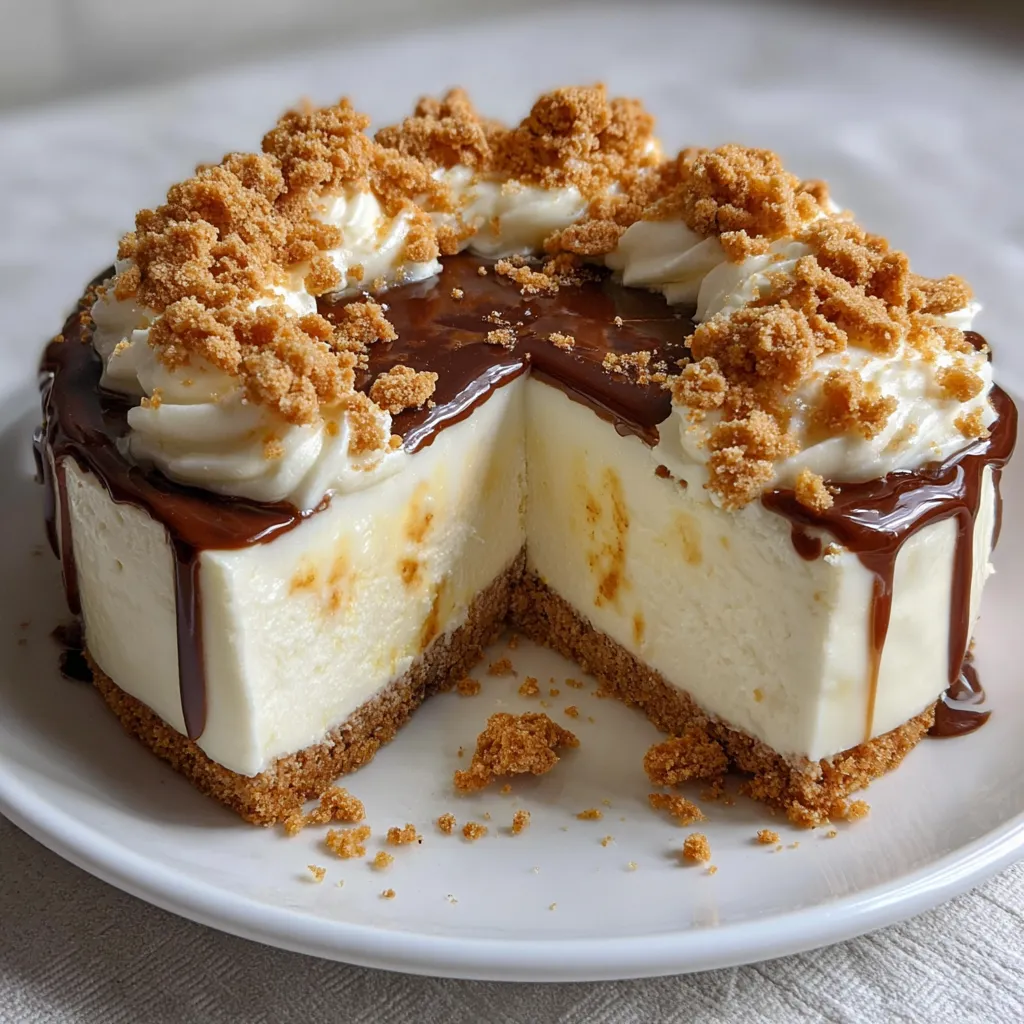 Dessert sans cuisson à base de biscuits, mousse au fromage et chocolat blanc dans un moule rond