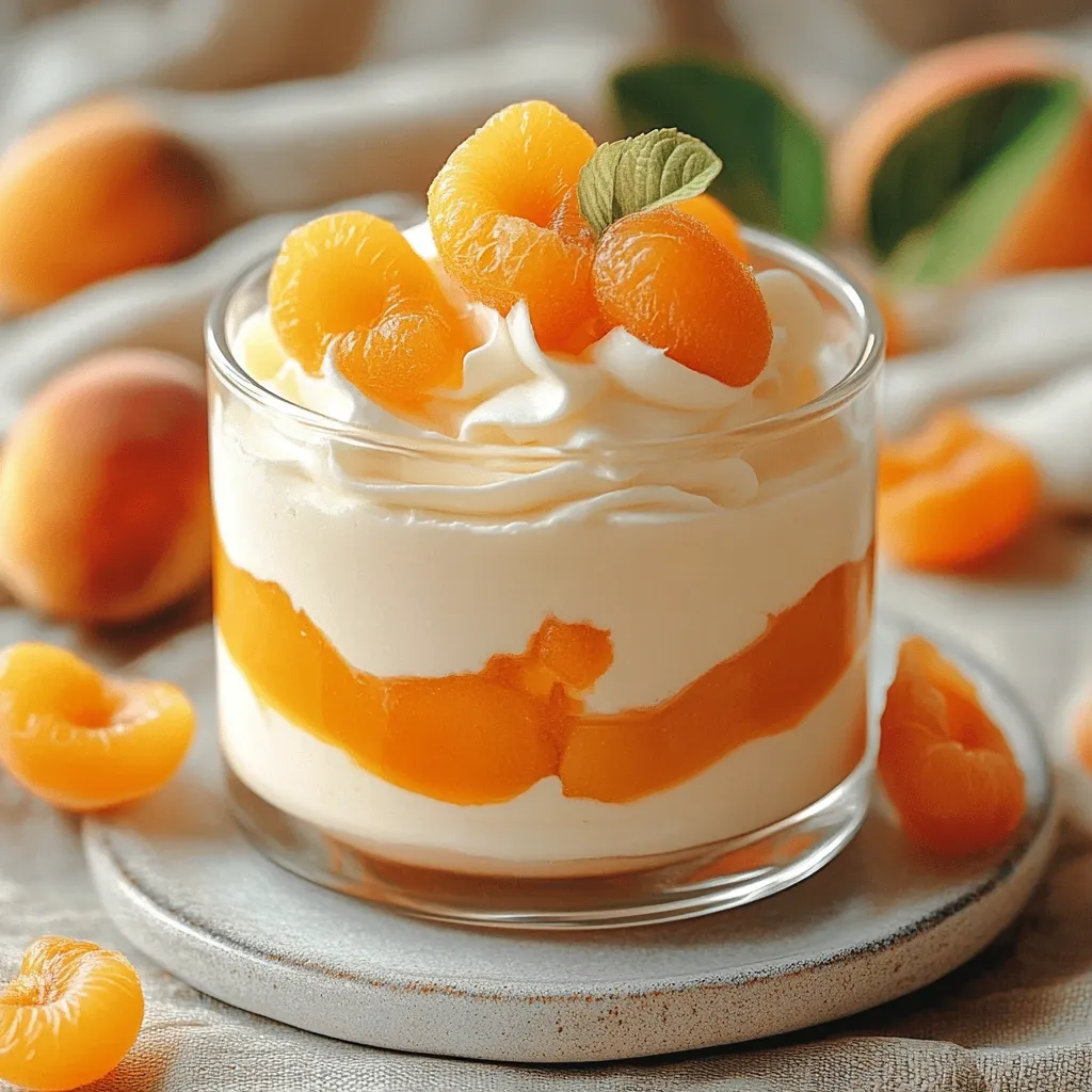 Verrines de mousse abricot mascarpone garnies de crème et compotée de fruits