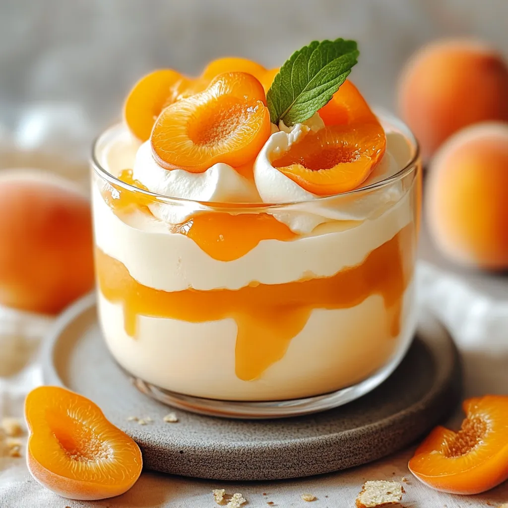 Verrines de mousse abricot mascarpone garnies de crème et compotée de fruits